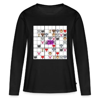 Sudoku vs zoo Doku - Tiere in einem Sudokurätsel. - Frauen Premium Bio Langarmshirt - Schwarz - Vorne - Julia (174cm)