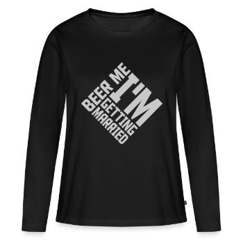 Beer Me Me marier - T-shirt manches longues Premium bio Femme - noir - Devant - Julia (174cm)