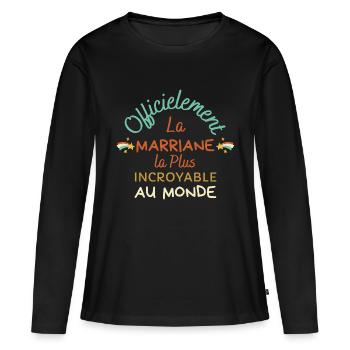 Marraine Cadeau Humour Pour Maman Baptême - Women's Premium Organic Long Sleeve Shirt - black - Front - Julia (174cm)
