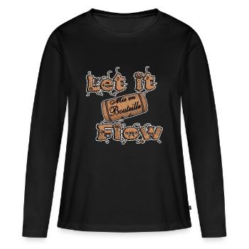 Let it flow bouchon - T-shirt manches longues Premium bio Femme - noir - Devant - Julia (174cm)