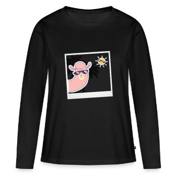 Selfie. - Women's Premium Organic Long Sleeve Shirt - black - Front - Julia (174cm)
