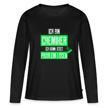 chemiker witz - Frauen Premium Bio Langarmshirt - Schwarz - Vorne - Julia (174cm)