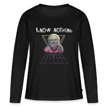 Ne rien savoir Socrates Vaporwave - T-shirt manches longues Premium bio Femme - noir - Devant - Julia (174cm)