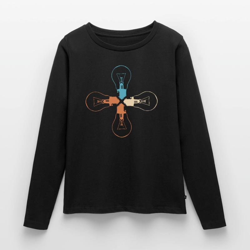 Idea Light Bulb Light Brain Lamp Thinking Vector Women's Premium Organic Long Sleeve Shirt