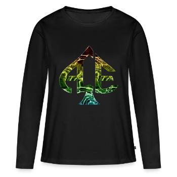 Ace of Spades Casino Poker Kartenspiele Geld Glück - Frauen Premium Bio Langarmshirt - Schwarz - Vorne - Julia (174cm)