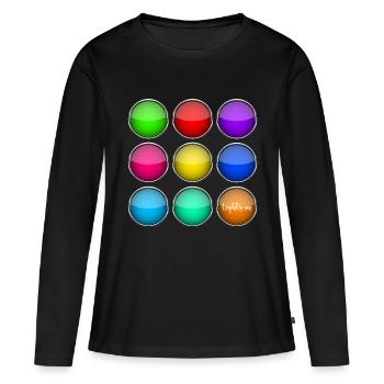 Lumières allumées - T-shirt manches longues Premium bio Femme - noir - Devant - Julia (174cm)