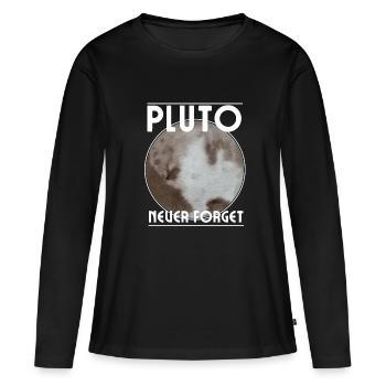 Pluton 1930 2006 Pluto Never Forget Science - T-shirt manches longues Premium bio Femme - noir - Devant - Julia (174cm)