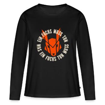 Ein Fuchs muss tun, was ein Fuchs tun muss.... - Frauen Premium Bio Langarmshirt - Schwarz - Vorne - Julia (174cm)