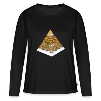 Toth Pyramide - Frauen Premium Bio Langarmshirt - Schwarz - Vorne - Julia (174cm)