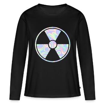 Signe radioactif Vaporwave - T-shirt manches longues Premium bio Femme - noir - Devant - Julia (174cm)