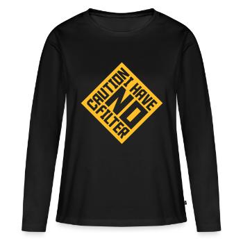 attention pas de citation de filtre - T-shirt manches longues Premium bio Femme - noir - Devant - Julia (174cm)