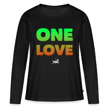 One Love Rastafari - T-shirt manches longues Premium bio Femme - noir - Devant - Julia (174cm)