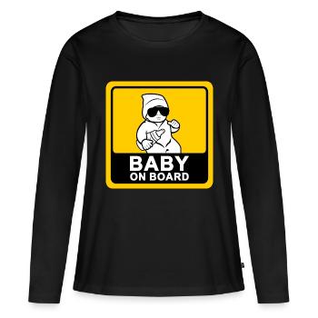 Bébé cool à bord - T-shirt manches longues Premium bio Femme - noir - Devant - Julia (174cm)