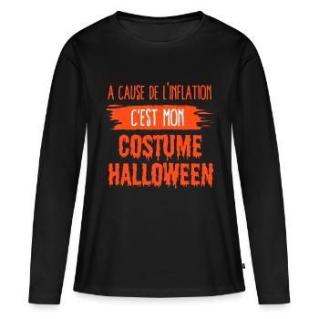 Halloween costume humour - T-shirt manches longues Premium bio Femme - noir - Devant - Julia (174cm)