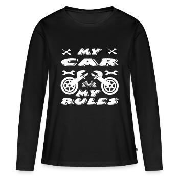 Auto - Frauen Premium Bio Langarmshirt - Schwarz - Vorne - Julia (174cm)