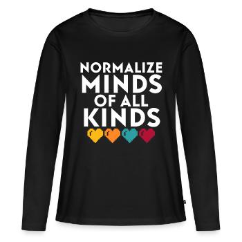 Normalize Minds of All Kinds Cute Behavior Analyst - Women's Premium Organic Long Sleeve Shirt - black - Front - Julia (174cm)