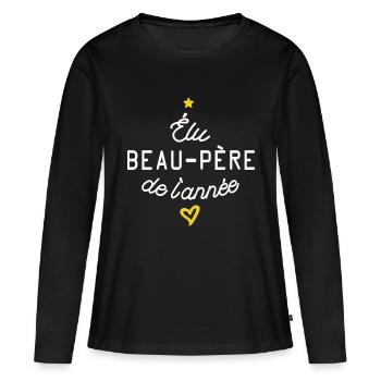 elu beau père de l année - T-shirt manches longues Premium bio Femme - noir - Devant - Julia (174cm)