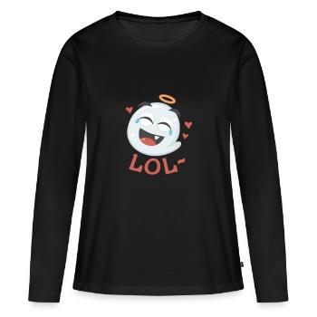 LOL- - T-shirt manches longues Premium bio Femme - noir - Devant - Julia (174cm)
