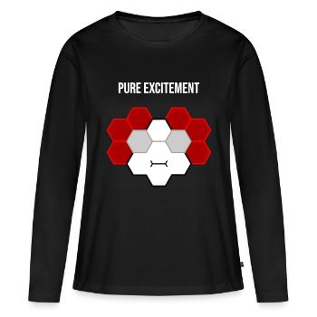 Pure excitation - T-shirt manches longues Premium bio Femme - noir - Devant - Julia (174cm)