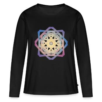 Stern der Glückseligkeit - Frauen Premium Bio Langarmshirt - Schwarz - Vorne - Julia (174cm)