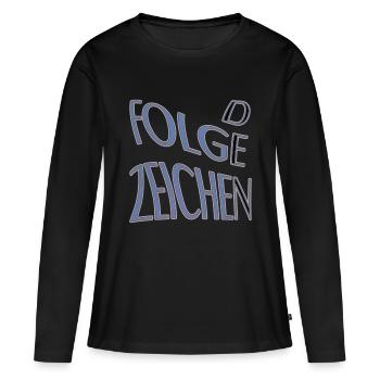 Suivez les panneaux - T-shirt manches longues Premium bio Femme - noir - Devant - Julia (174cm)
