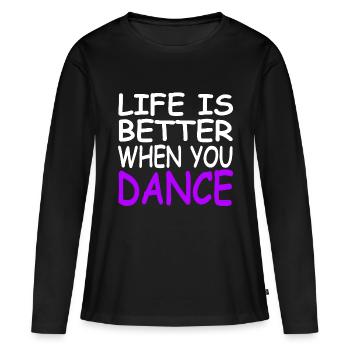Danser - T-shirt manches longues Premium bio Femme - noir - Devant - Julia (174cm)