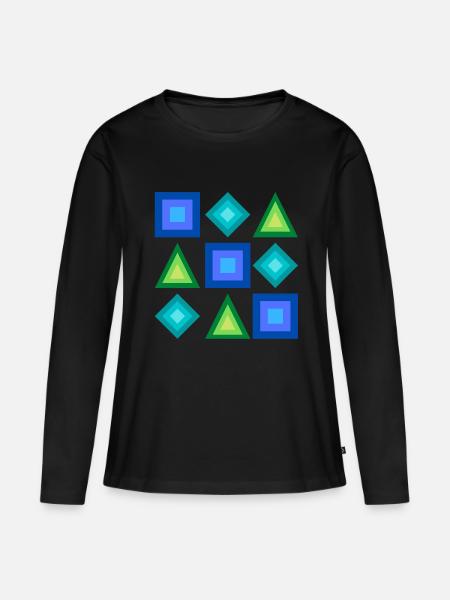Flächen - Frauen Premium Bio Langarmshirt - Schwarz