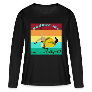 Taco - T-shirt manches longues Premium bio Femme - noir - Devant - Julia (174cm)