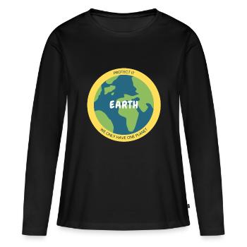 Fun and playful ecology - Women's Premium Organic Long Sleeve Shirt - black - Front - Julia (174cm)