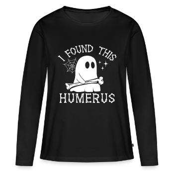 J’ai trouvé cet humérus - T-shirt manches longues Premium bio Femme - noir - Devant - Julia (174cm)
