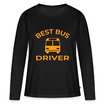 Bus - T-shirt manches longues Premium bio Femme - noir - Devant - Julia (174cm)