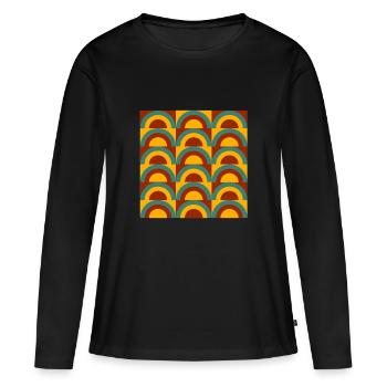 mosaïque - T-shirt manches longues Premium bio Femme - noir - Devant - Julia (174cm)