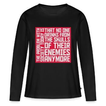 boissons de crânes ennemis - T-shirt manches longues Premium bio Femme - noir - Devant - Julia (174cm)