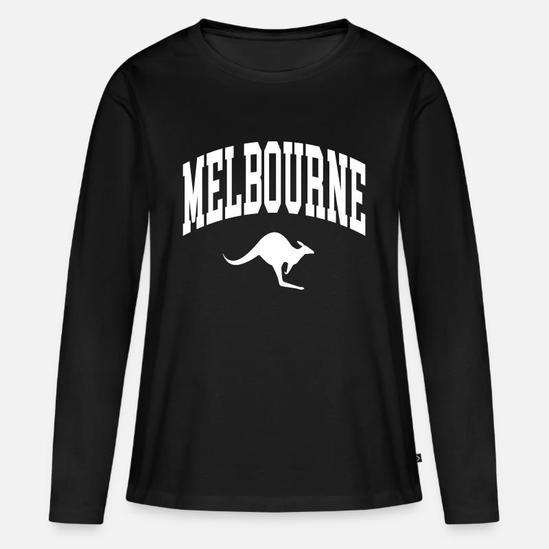 Melbourne - Frauen Premium Bio Langarmshirt - Schwarz