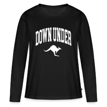 Down Under - Frauen Premium Bio Langarmshirt - Schwarz - Vorne - Julia (174cm)