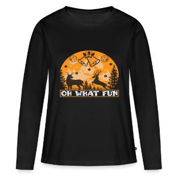Oh quel plaisir - T-shirt manches longues Premium bio Femme - noir - Devant - Julia (174cm)