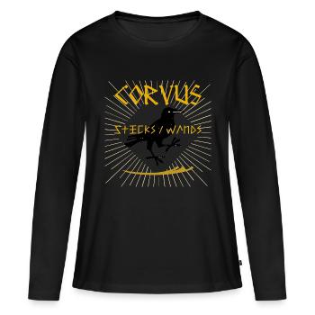 Corvus Sticks & Zauberstäbe - Frauen Premium Bio Langarmshirt - Schwarz - Vorne - Julia (174cm)