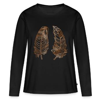 Stylo - T-shirt manches longues Premium bio Femme - noir - Devant - Julia (174cm)