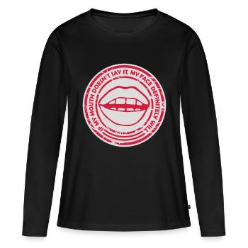 Mon visage le fera certainement - T-shirt manches longues Premium bio Femme - noir - Devant - Julia (174cm)