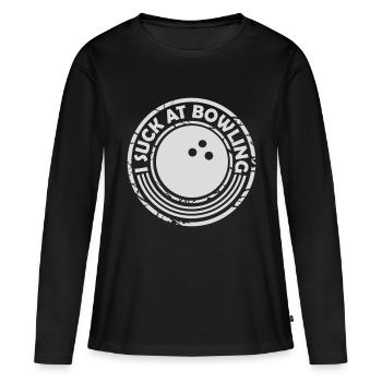 Je suis nul au bowling - T-shirt manches longues Premium bio Femme - noir - Devant - Julia (174cm)