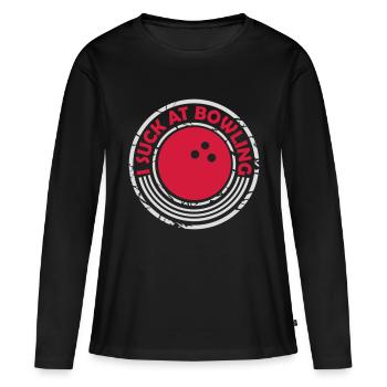 Je suis nul au bowling - T-shirt manches longues Premium bio Femme - noir - Devant - Julia (174cm)