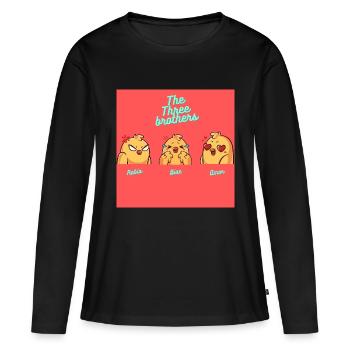 Les trois frères - T-shirt manches longues Premium bio Femme - noir - Devant - Julia (174cm)