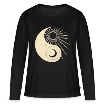 Équilibre cosmique - T-shirt manches longues Premium bio Femme - noir - Devant - Julia (174cm)