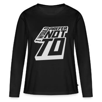 Je préfère ne pas - T-shirt manches longues Premium bio Femme - noir - Devant - Julia (174cm)