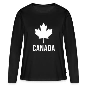 Canada - T-shirt manches longues Premium bio Femme - noir - Devant - Julia (174cm)