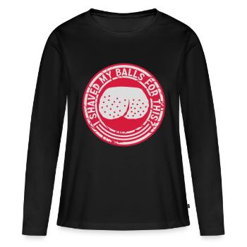 Je me suis rasé les couilles - T-shirt manches longues Premium bio Femme - noir - Devant - Julia (174cm)