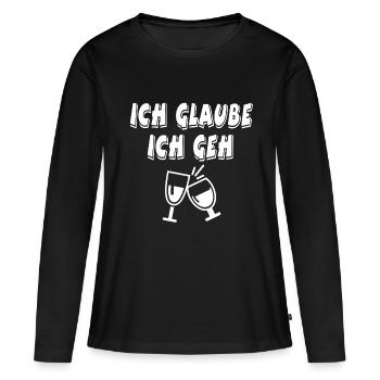 Wein - Frauen Premium Bio Langarmshirt - Schwarz - Vorne - Julia (174cm)