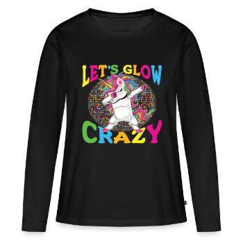 Licorne Let s Glow Crazy - T-shirt manches longues Premium bio Femme - noir - Devant - Julia (174cm)