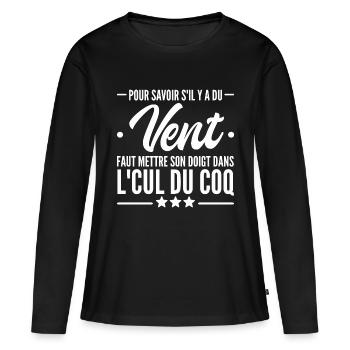 mettre son doigt dans le cul du coq - T-shirt manches longues Premium bio Femme - noir - Devant - Julia (174cm)