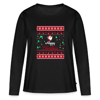 Unisex Merry Christmas Premium design - Women's Premium Organic Long Sleeve Shirt - black - Front - Julia (174cm)